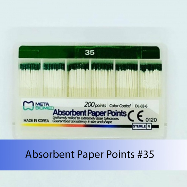 Absorbent Paper Points (конусность 0.2) Meta Biomed, Южная Корея