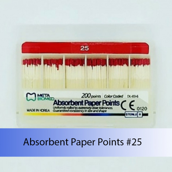 Absorbent Paper Points (конусность 0.2) Meta Biomed, Южная Корея